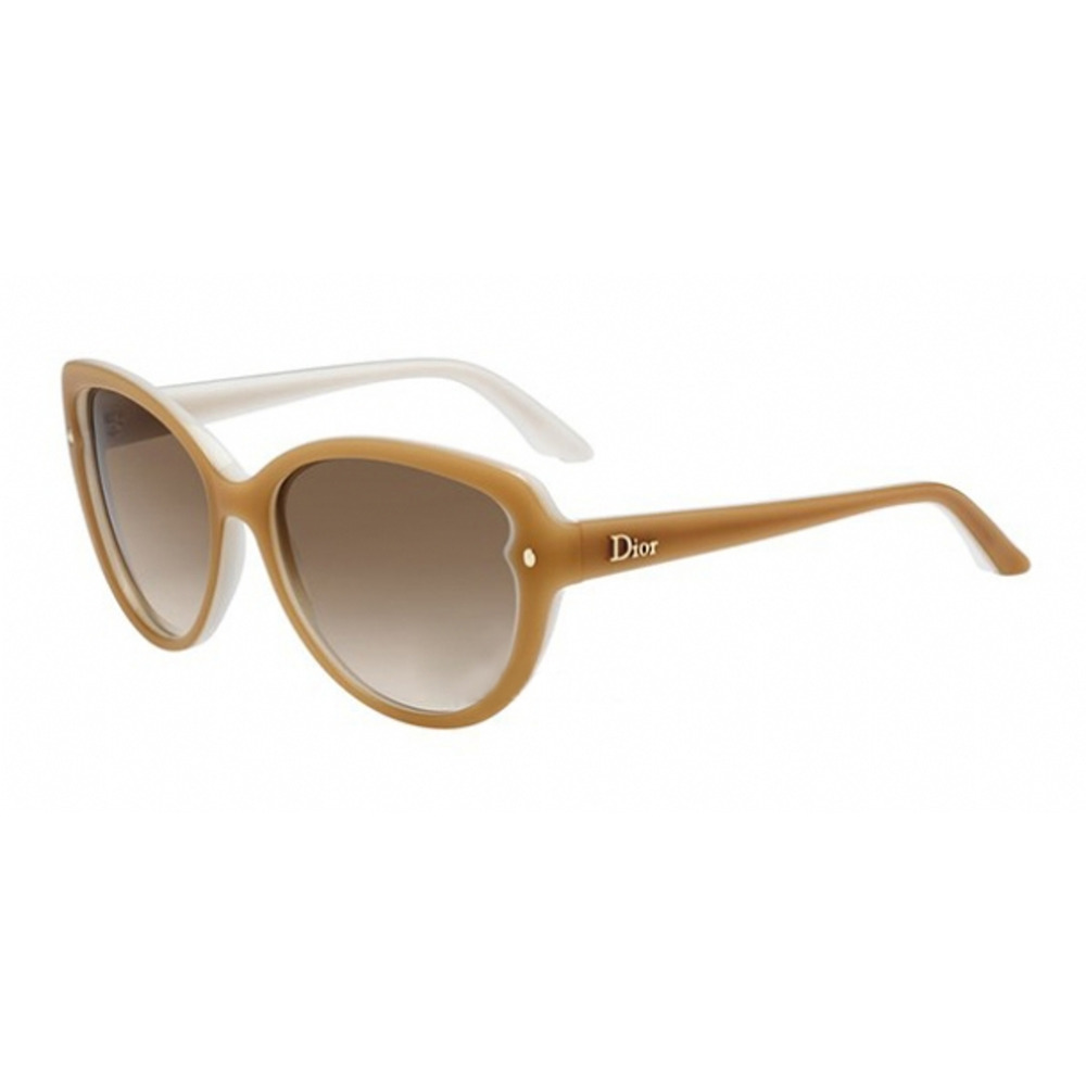 Christian Dior Pondichery 1 Beige White Frame Brown Gradient Cateye Sunglass
